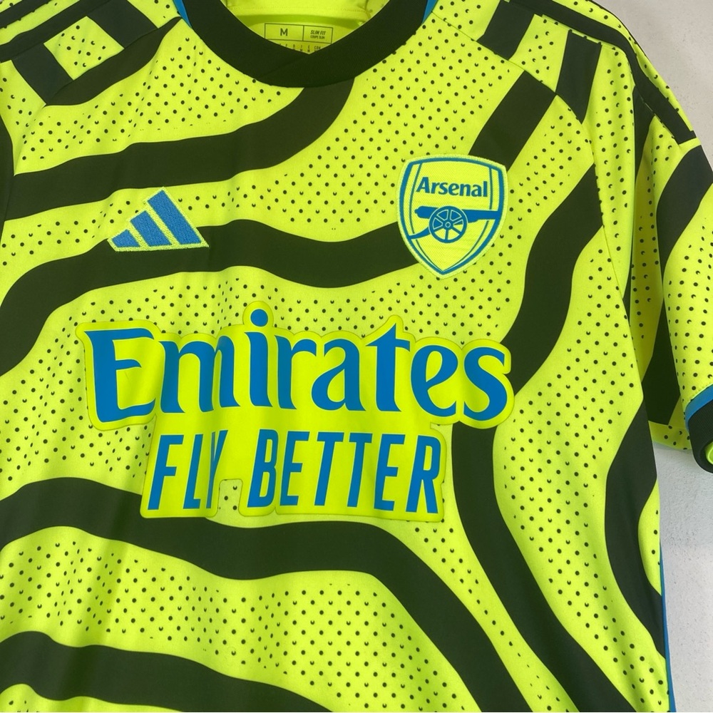 Arsenal Adidas Emirates jersey M Fly Better Visit Rwanda Champions League Yellow - Picture 3 of 13